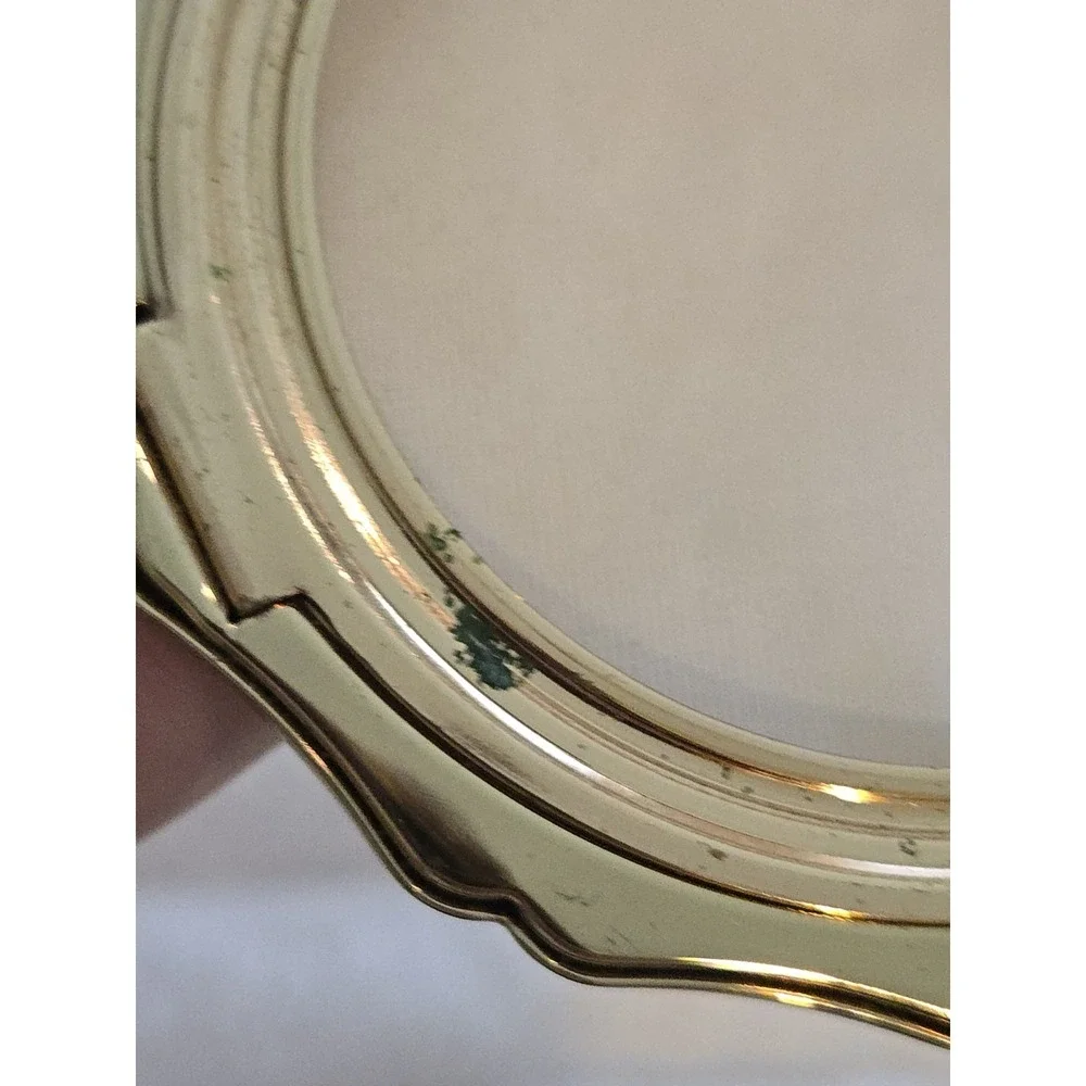 Vintage Stratton Mother of Pearl MOP Pattern Gold Tone Compact Mirror & Case
